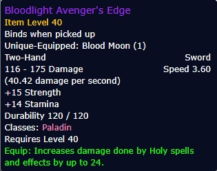 Bloodlight Avengers Edge wow sod phase 2